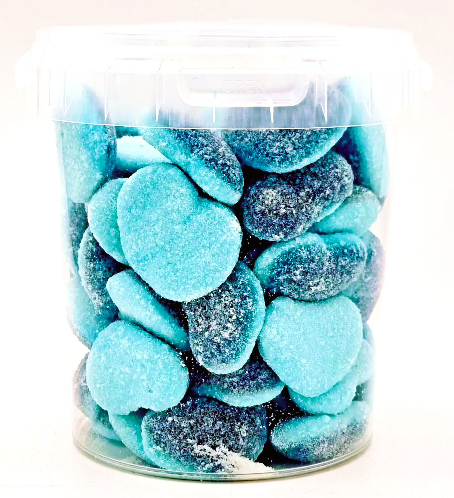 500g - 1kg Fizzy Sour Blue Hearts Halal Aladdins Sweets Retro Pick n Mix Gifts
