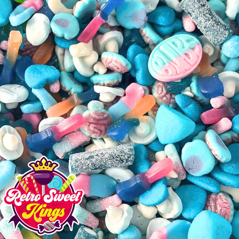 All Blue Fizzy Sour Gummy Jelly Pick N Mix Sweets Birthday Valentines Day Mother