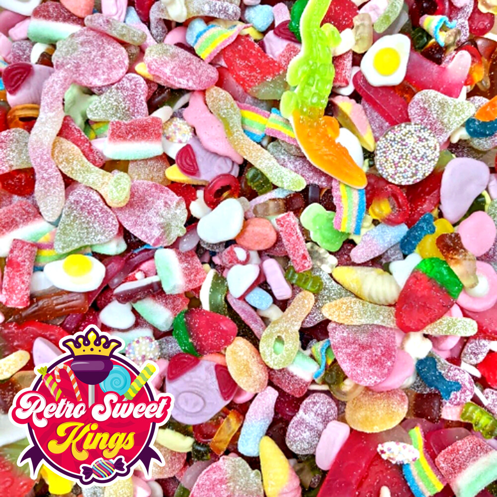 Mystery Pick N Mix Sweets Sour Gummy Jelly Retro Birthday Valentines Day Mothers