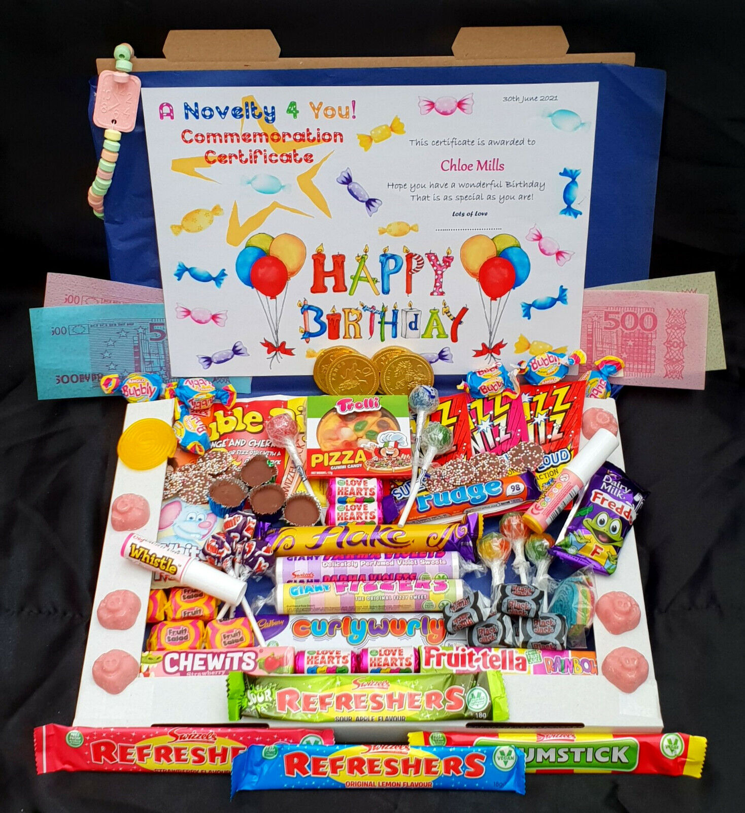 XL Letter Retro Sweet Gift Box Personalised Birthday 21st 30th 40th 50th Unusual